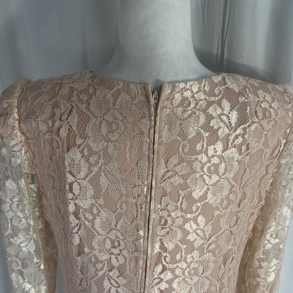 Ursula of Switzerland Lace Long Sleeve Dress in Rose Gold Size 8 - Picture 9 of 12